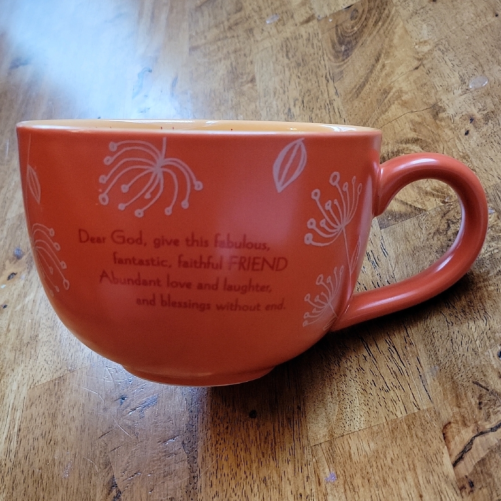 Abbey Press Orange Oversized Ceramic Friendship Religious Psalm Mug